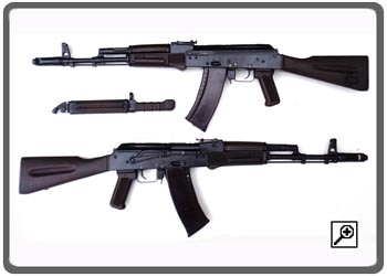 Russain AK74 assault rifle deactivated PLUM fixed stock